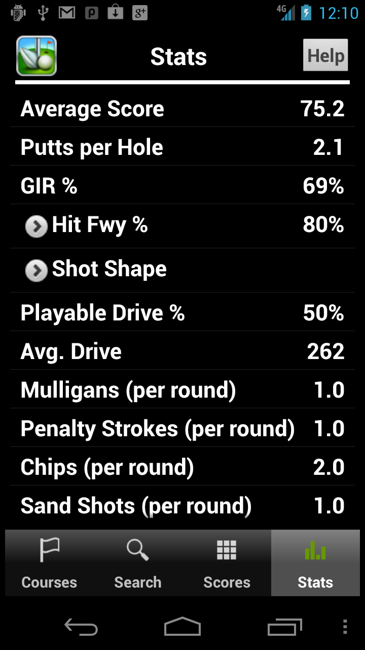 stats screen